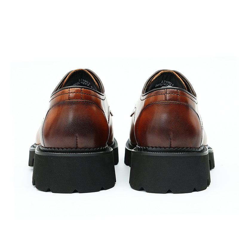 Men's Derby Leather Shoes - Structured Durability & Rugged Traction