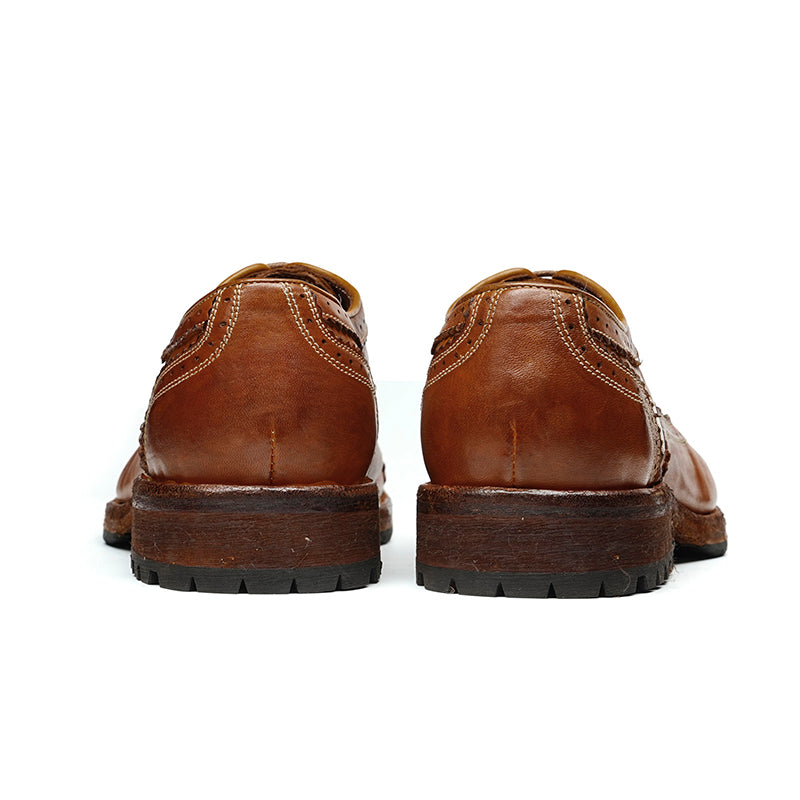 Brogue Oxford Excellence: Goodyear Welted Craft & Artful Carving Mastery