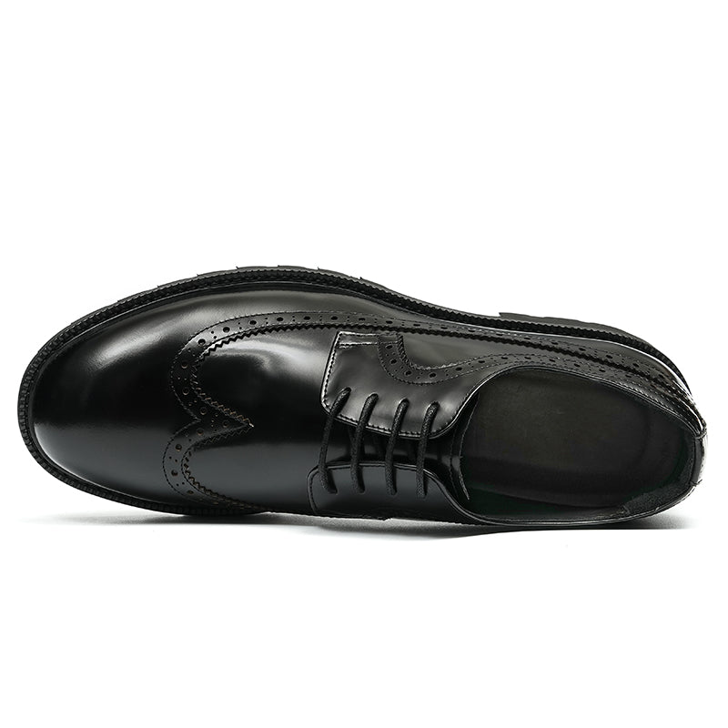 Men's Brogue Derby Shoes - Refined Wingtip & Breathable Comfort