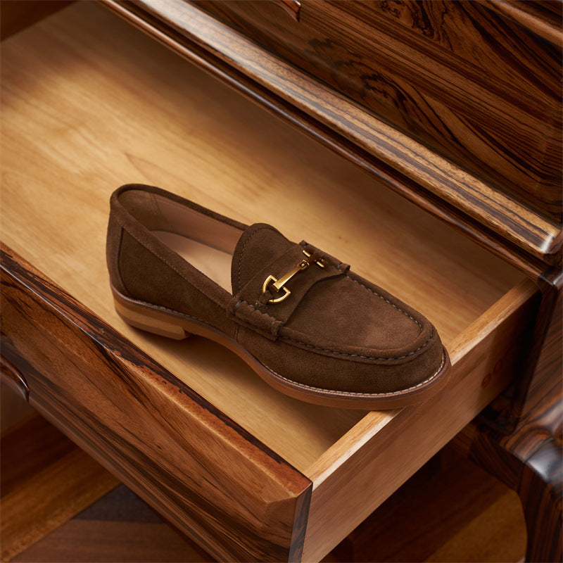 Men's Suede Loafers: Signature Hardware & Textured Comfort