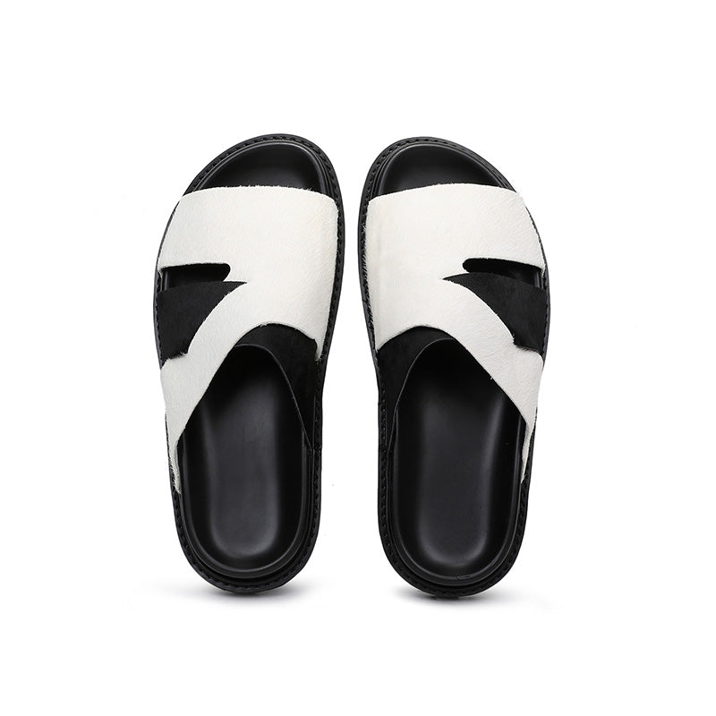 Men's Artisan Sliders: Cross-Strap Architecture & Effortless Comfort