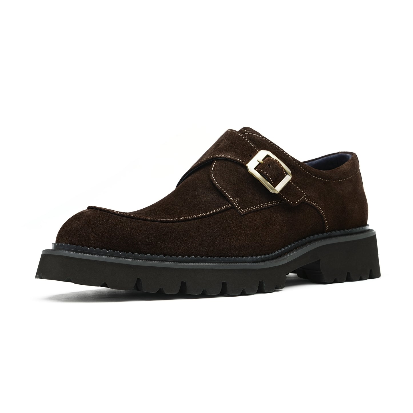 Men's Suede Monk Strap Shoes: Textured Comfort & Terrain-Adaptive Foundation