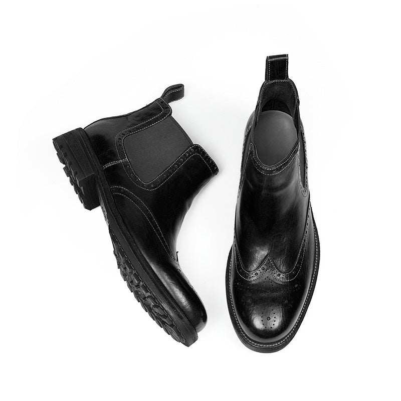 Men's Brogue Chelsea Boots: Horween Leather & Goodyear Welted