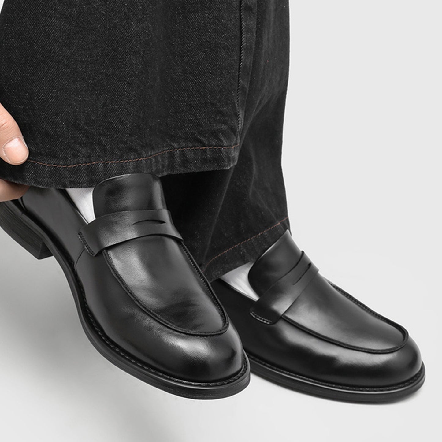 Slip-On Men's Loafers with a Defining Strap Detail