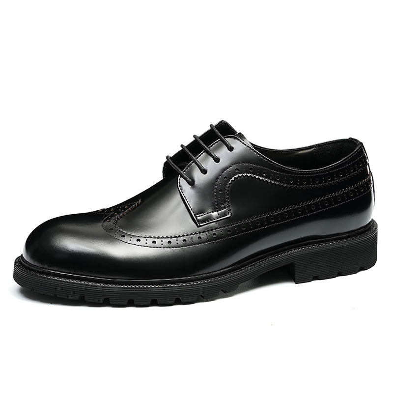 Men's Brogue Derby Shoes - Refined Wingtip & Breathable Comfort