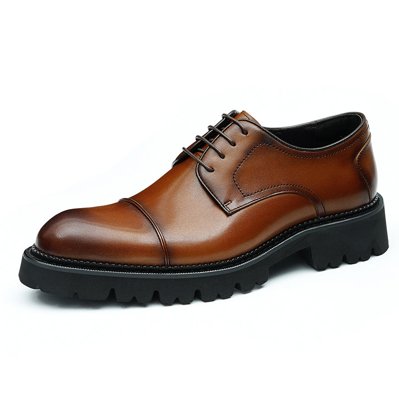 Men's Derby Leather Shoes - Structured Durability & Rugged Traction