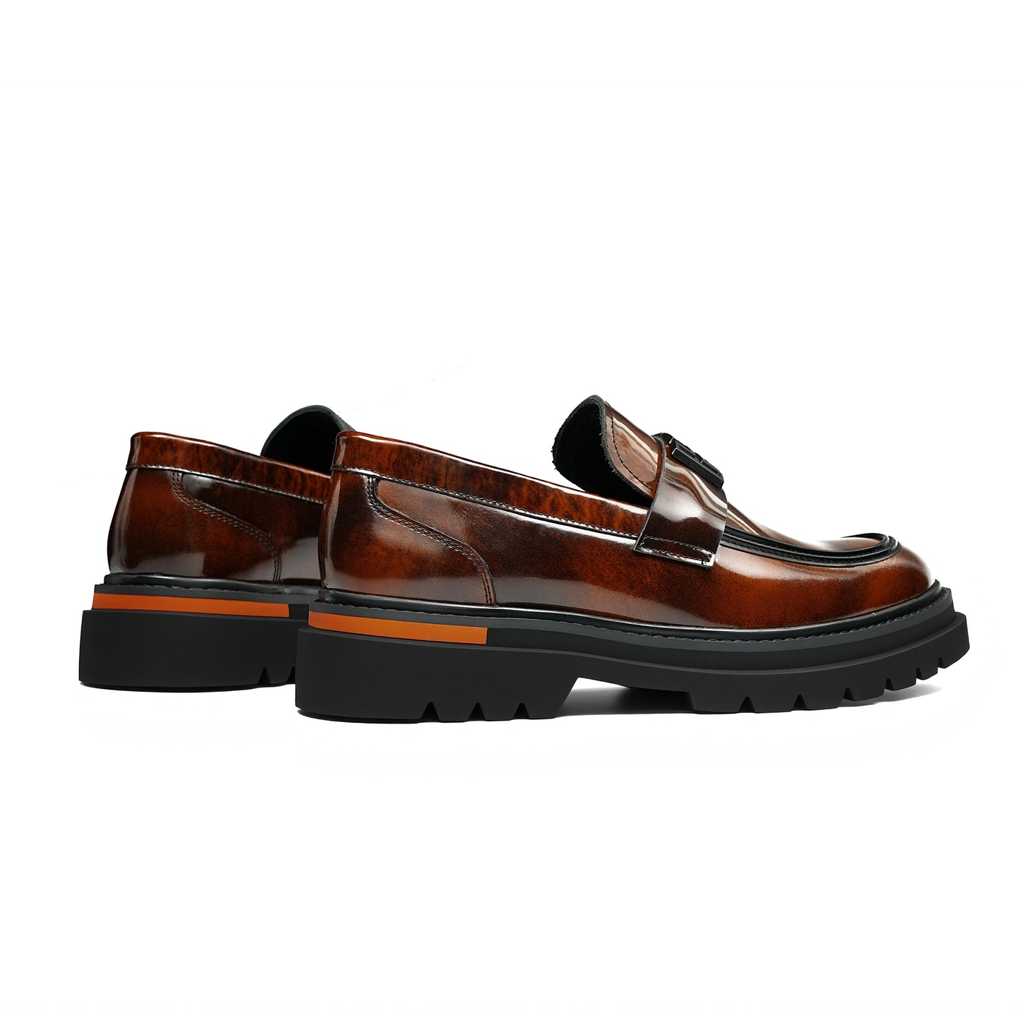 Men's Burnished Loafers: Signature Hardware & Supple Inner Contours