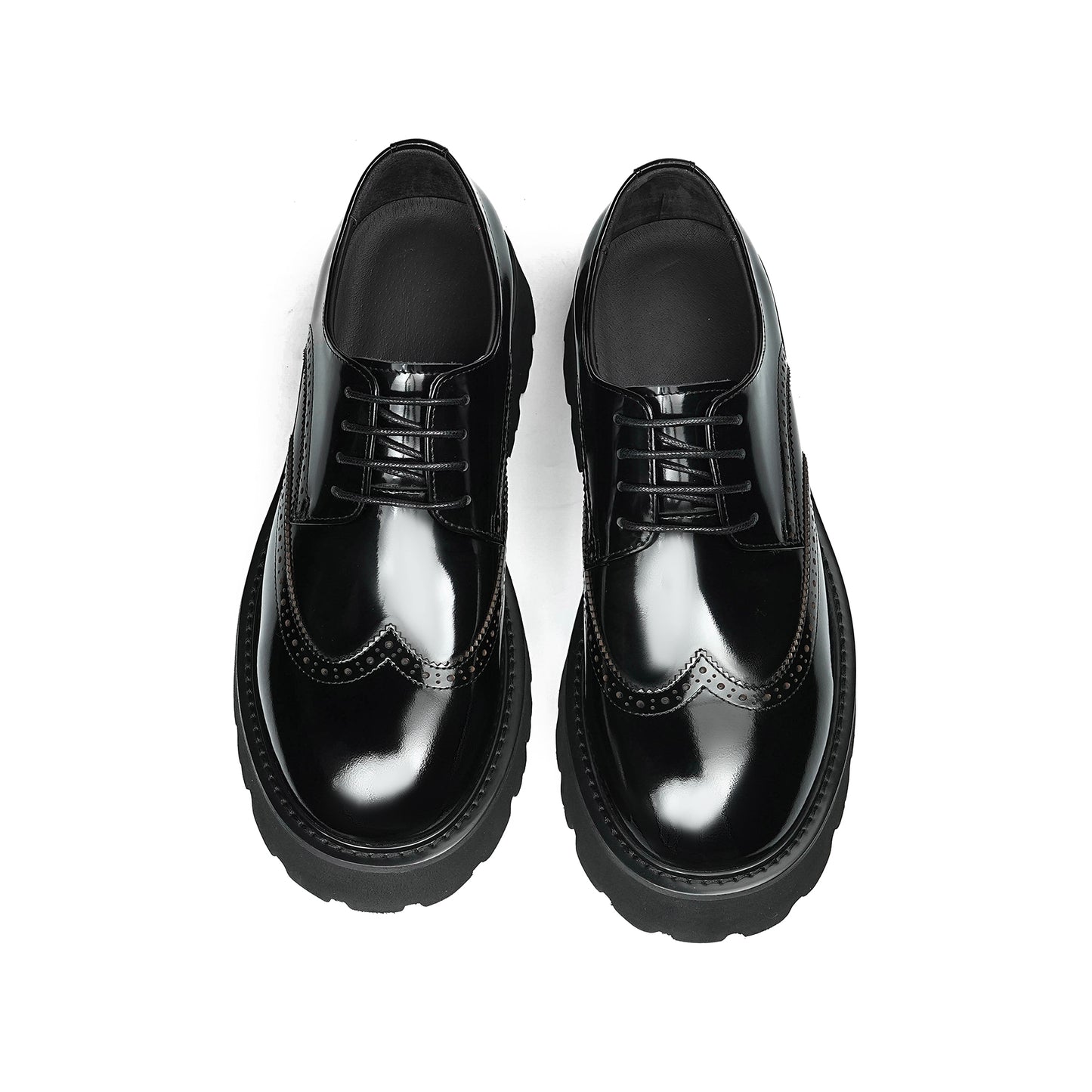 Men's Luminous Brogue Derby Shoes: Artisan Detailing & Timeless Sophistication