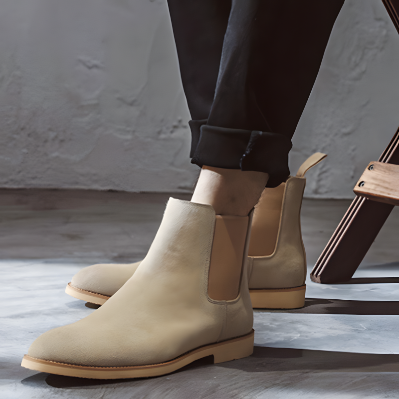 Men's Classic Suede Chelsea Boots with Crepe Sole