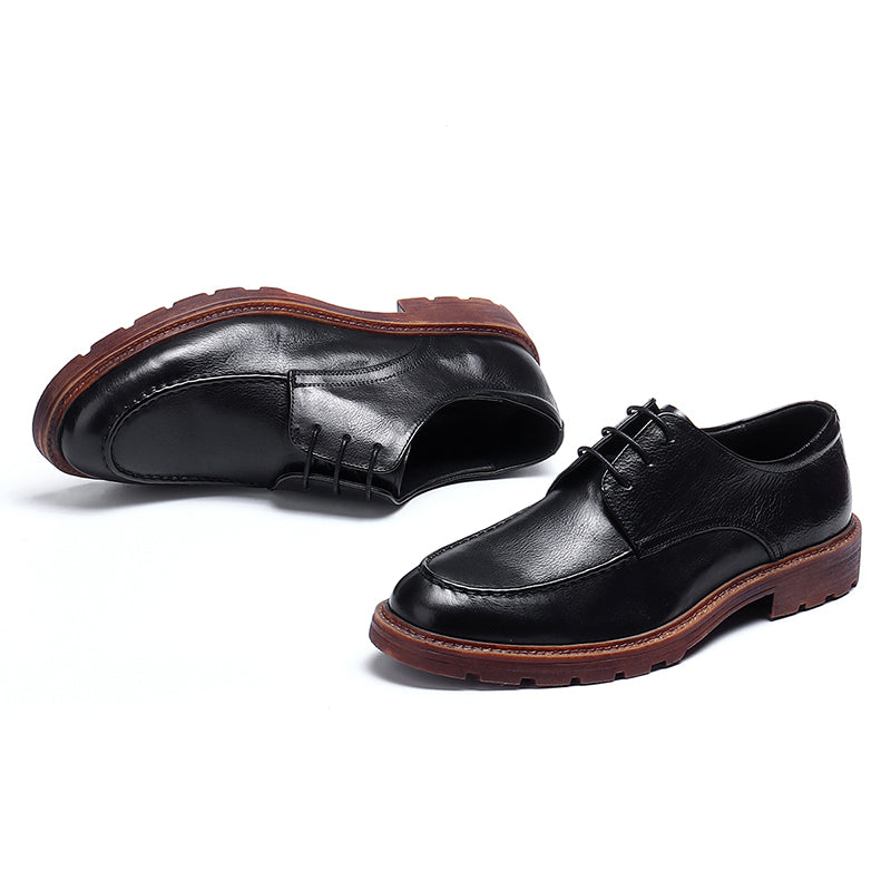 Men's Derby Shoes - Polished Leather & Slip-Resistant Sole