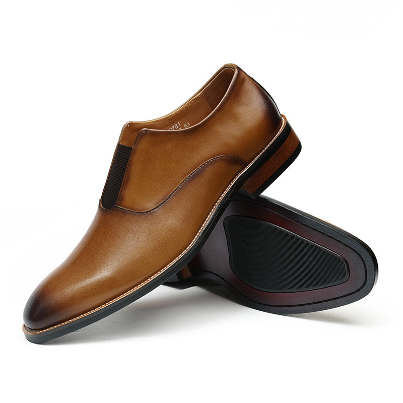 Men's Elastic Gusset Dress Shoes - Refined Structure & Secure Fit