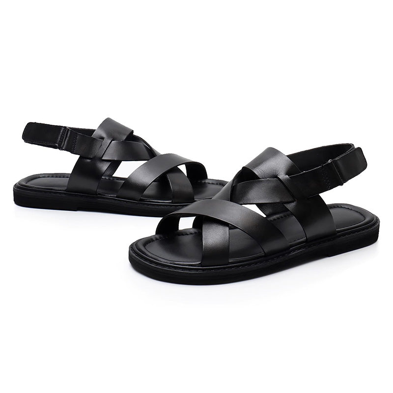 Men's Sandals: Cross-Weave Design & Structured Foundation