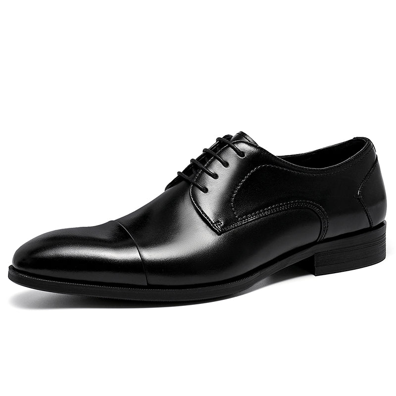 Men's Cap Toe Derby Shoes Polished Leather & Secure Lacing