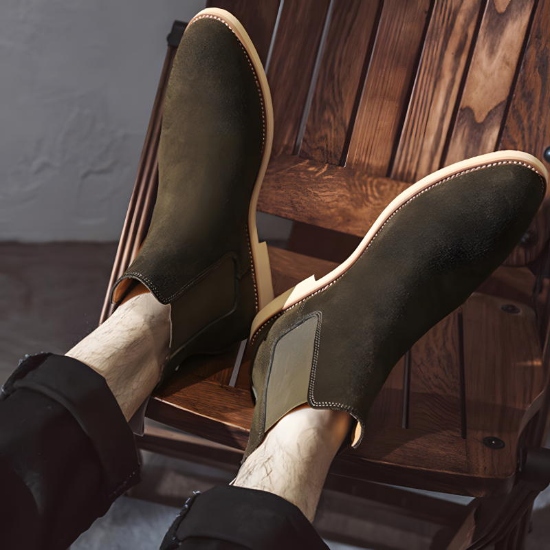 Men's Classic Suede Chelsea Boots with Crepe Sole