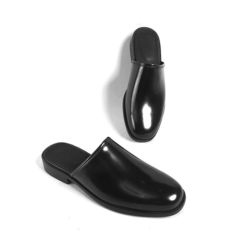 Men's Polished Mules: Architectural Toe Design & Effortless Sophistication