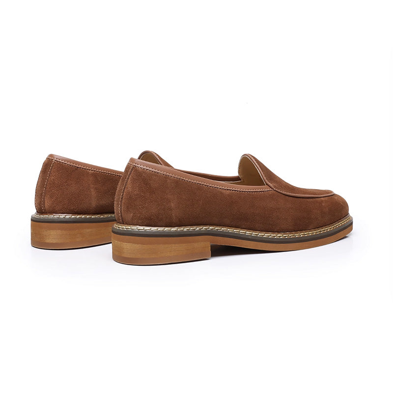 Men's Slip-On Loafers: Artisan Stitching & Layered Sole Architecture