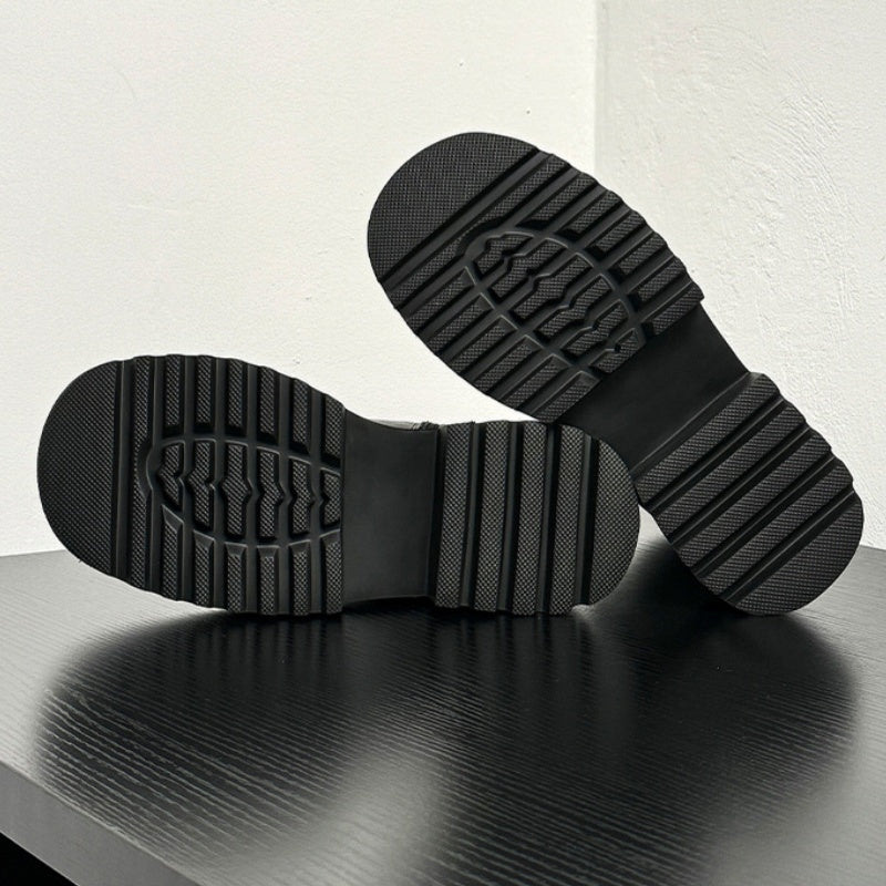 Zapatos Derby de piel de becerro para hombre, zapatos de cuero con punta grande brillante