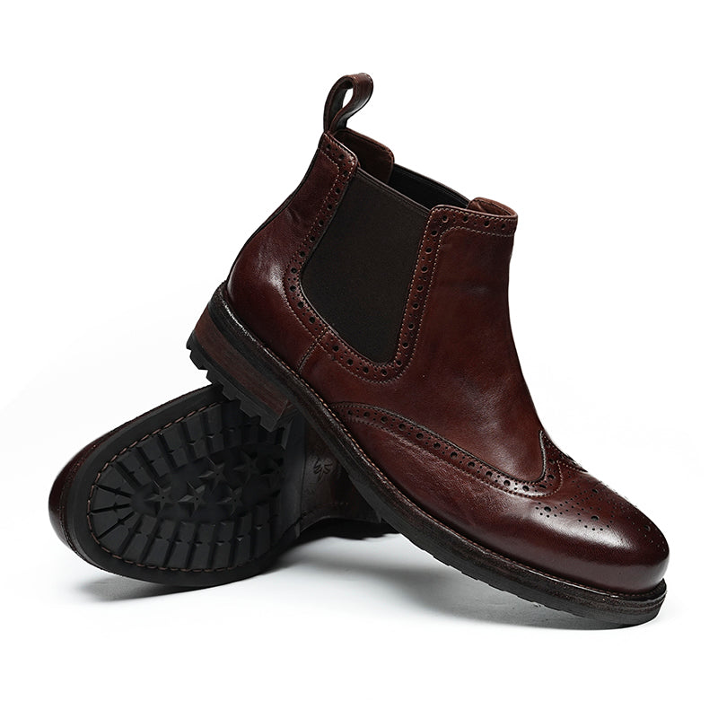 Men's Brogue Chelsea Boots: Horween Leather & Goodyear Welted