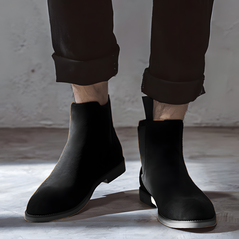 Men's Classic Suede Chelsea Boots with Crepe Sole