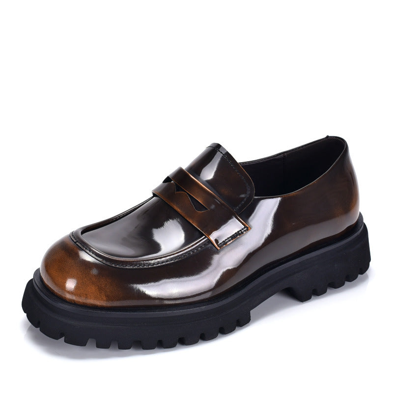 Men’s Loafers with Patent Leather Chunky Sleek & Stylish Thick Sole