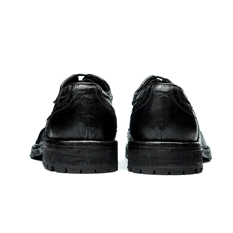 Brogue Oxford Excellence: Goodyear Welted Craft & Artful Carving Mastery