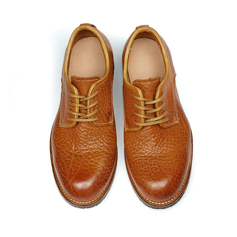 Derby Shoes Excellence: Goodyear Welted Craft & Dense-Grain Leather Patina