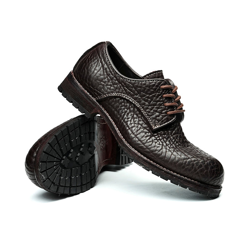 Derby Shoes Excellence: Goodyear Welted Craft & Dense-Grain Leather Patina