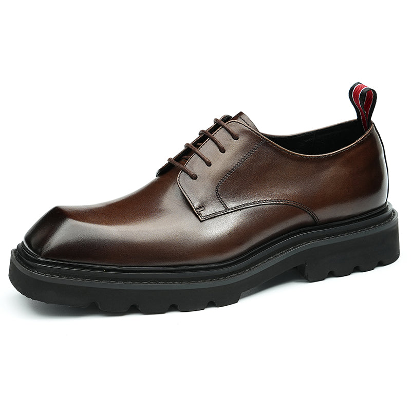 Men's Derby Shoes Square-Toe Sophistication & Functional Tabs