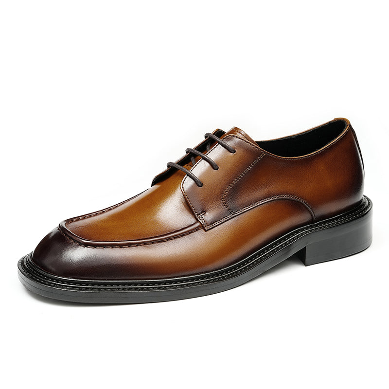 Men's Derby Shoes - Gradient Leather & Reinforced Stitching
