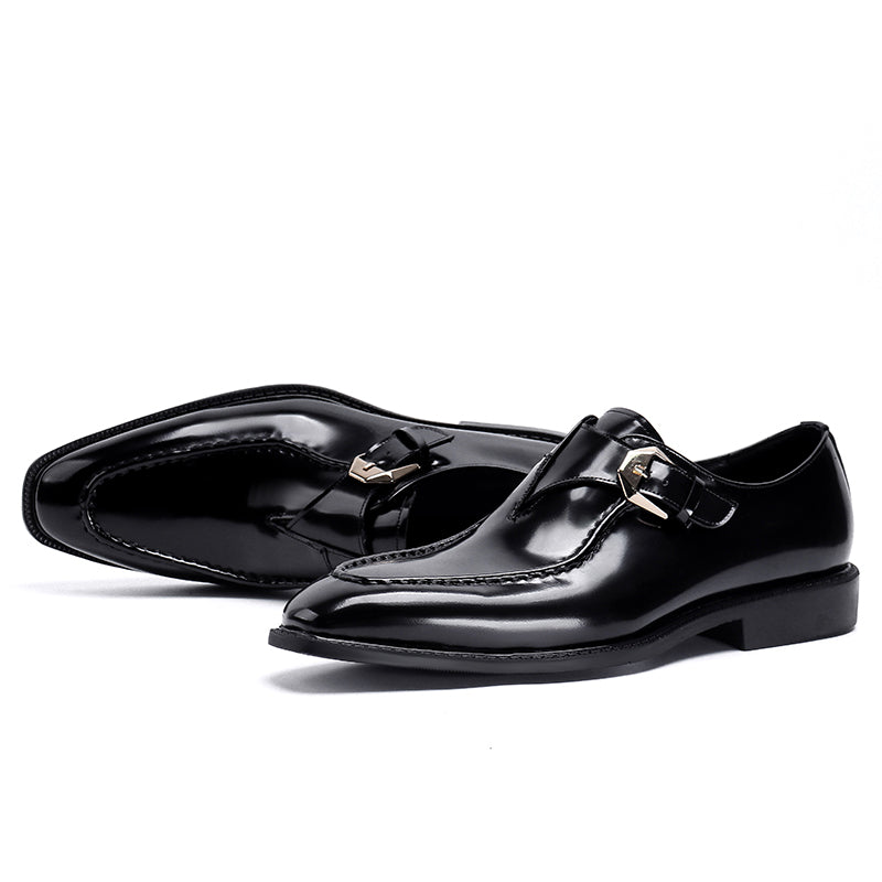 Men's Monk Strap Dress Shoes Metal Buckle Detail