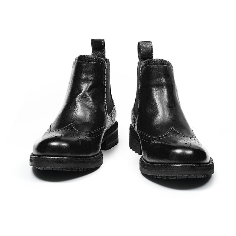 Men's Brogue Chelsea Boots: Horween Leather & Goodyear Welted