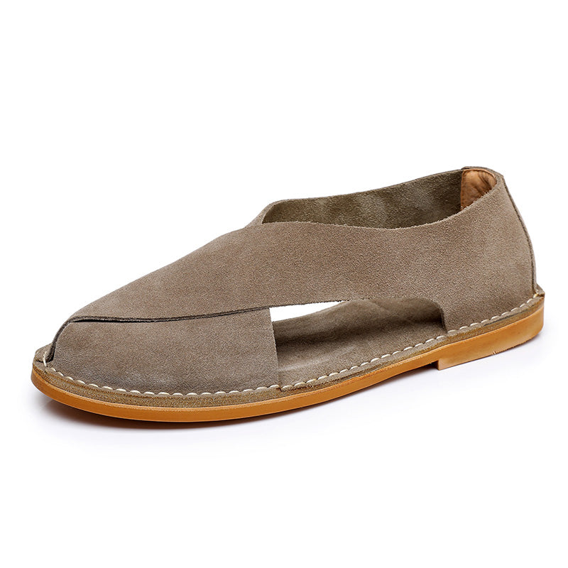 Men's Cross-Strap Sandals: Textured Surface & Minimalist Design
