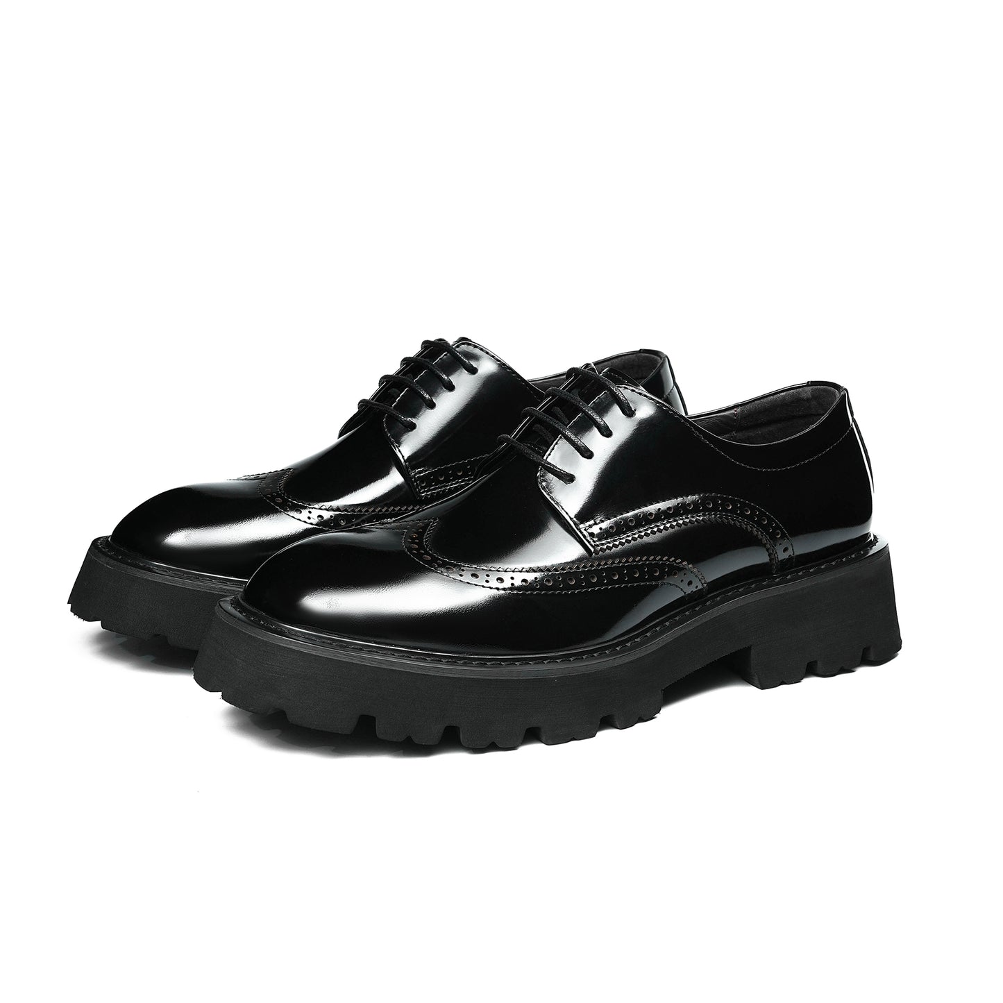 Men's Luminous Brogue Derby Shoes: Artisan Detailing & Timeless Sophistication