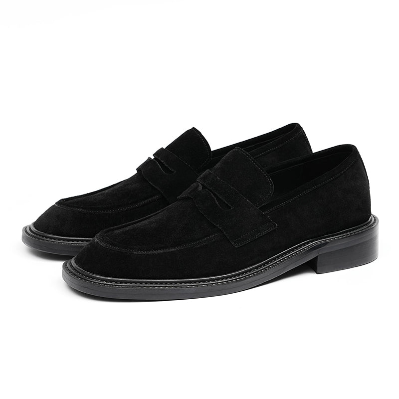 Men's Suede Loafers Slip-On Comfort & Textured Rubber Sole