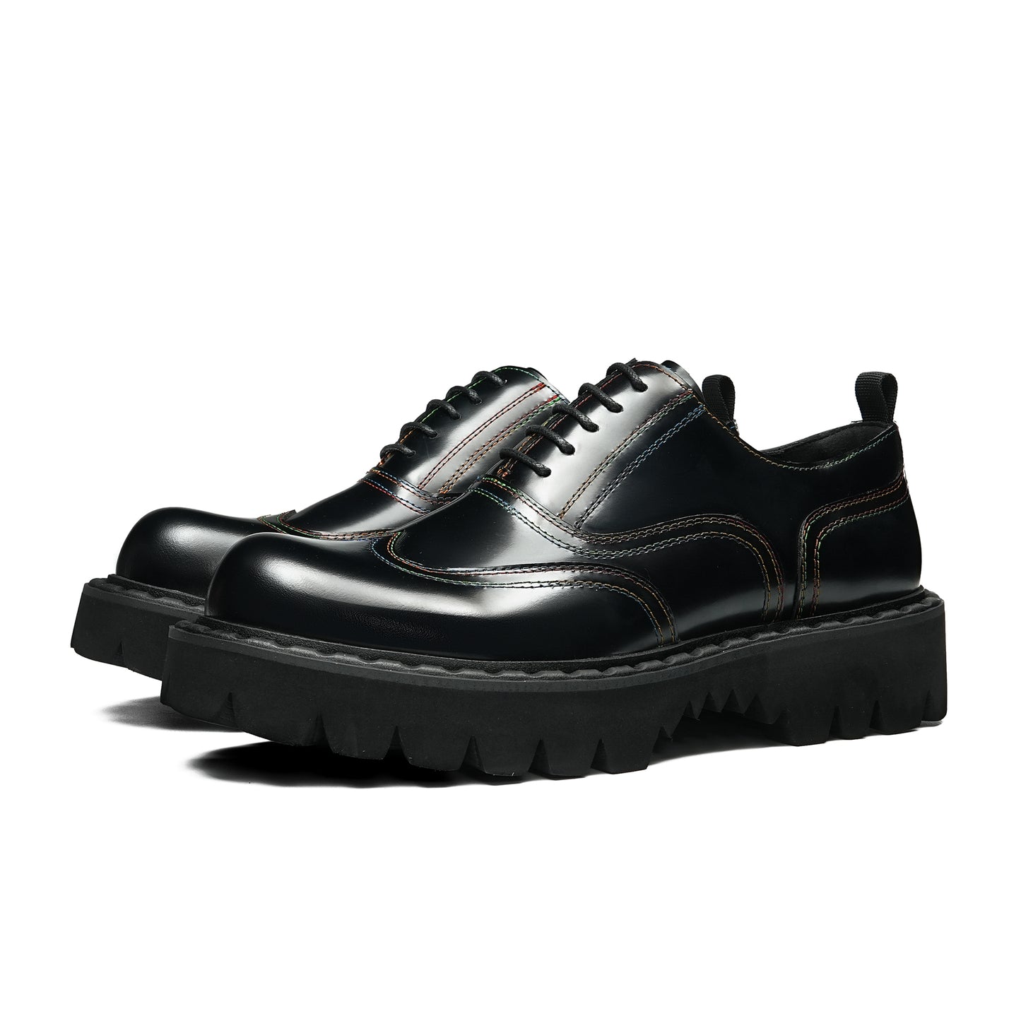 Men's Brogue Oxfords: Luminous Grain & Elevated Foundation