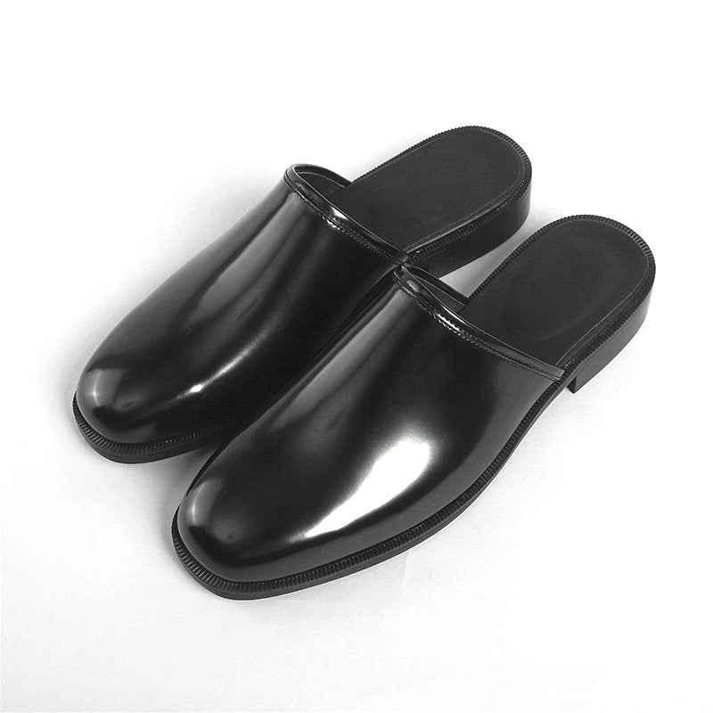 Men's Polished Mules: Architectural Toe Design & Effortless Sophistication