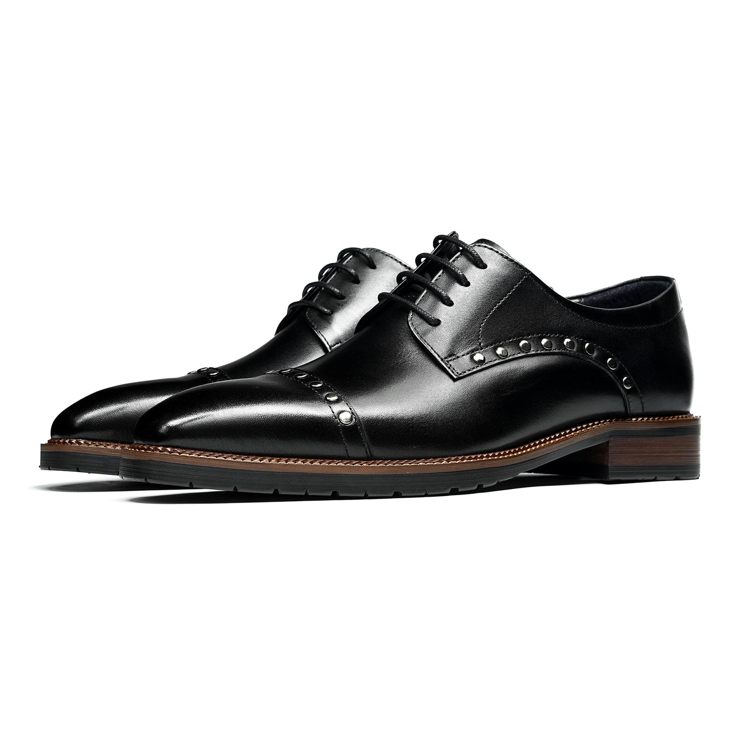 Men's Derby Shoes: Sculpted Toe Design & Artisan Hardware Accents