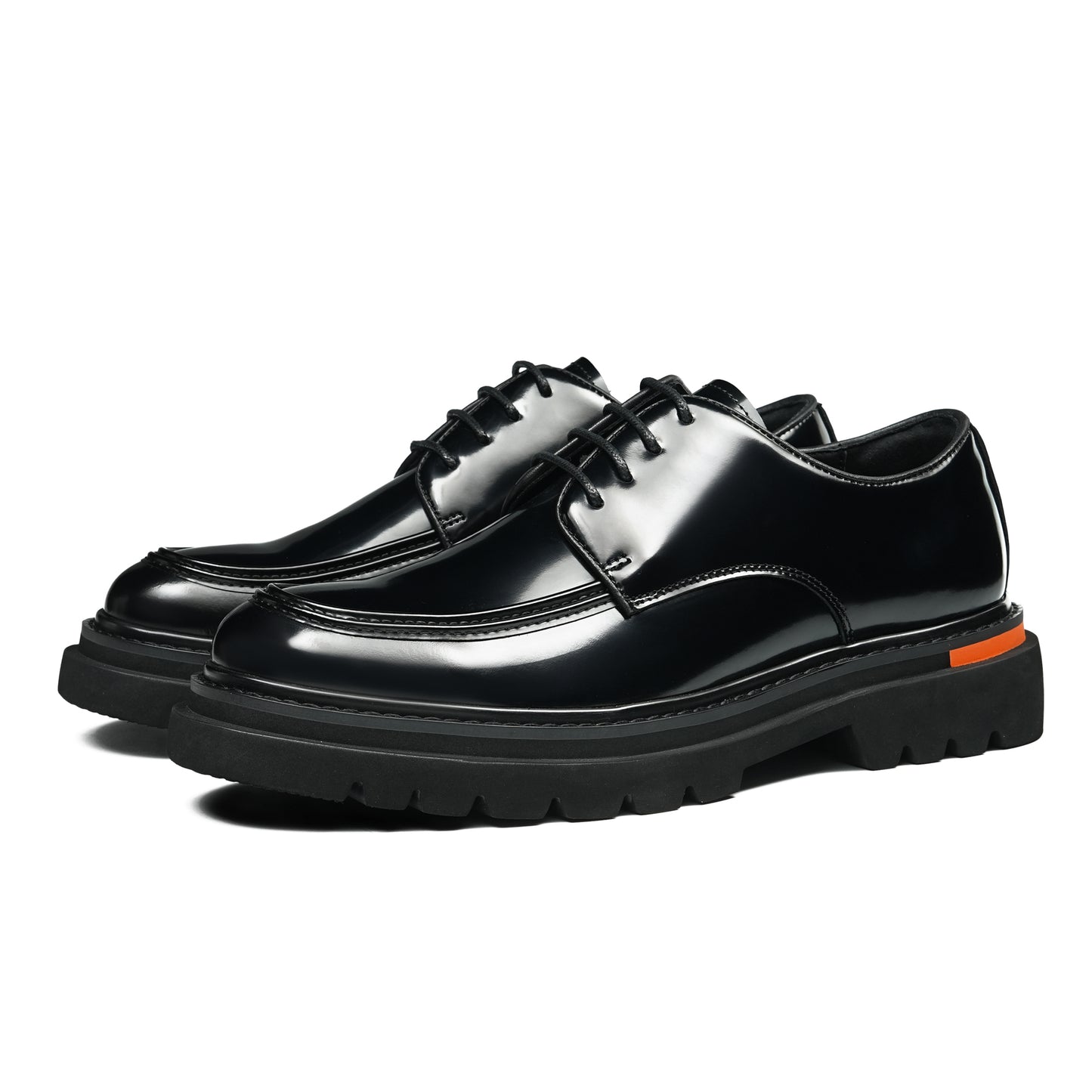 Men's Classical Derby Shoes: Luminous Grain & Supple Contour Comfort