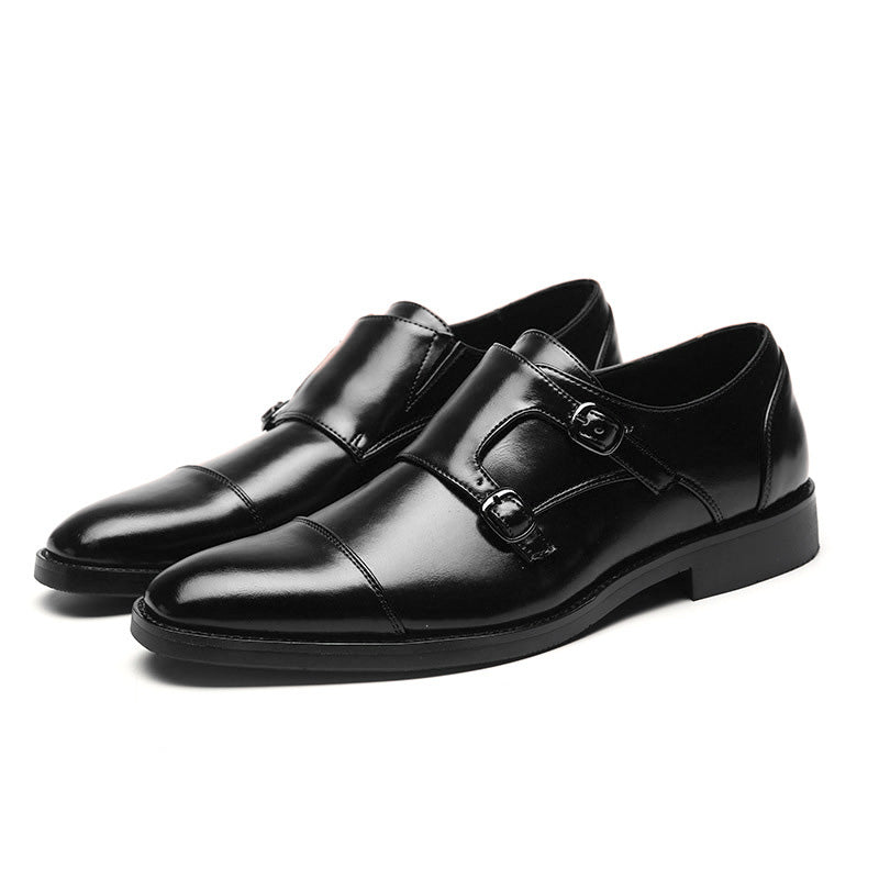 Men's Formal Monk Strap Dress Shoes with Dual Metal Buckles