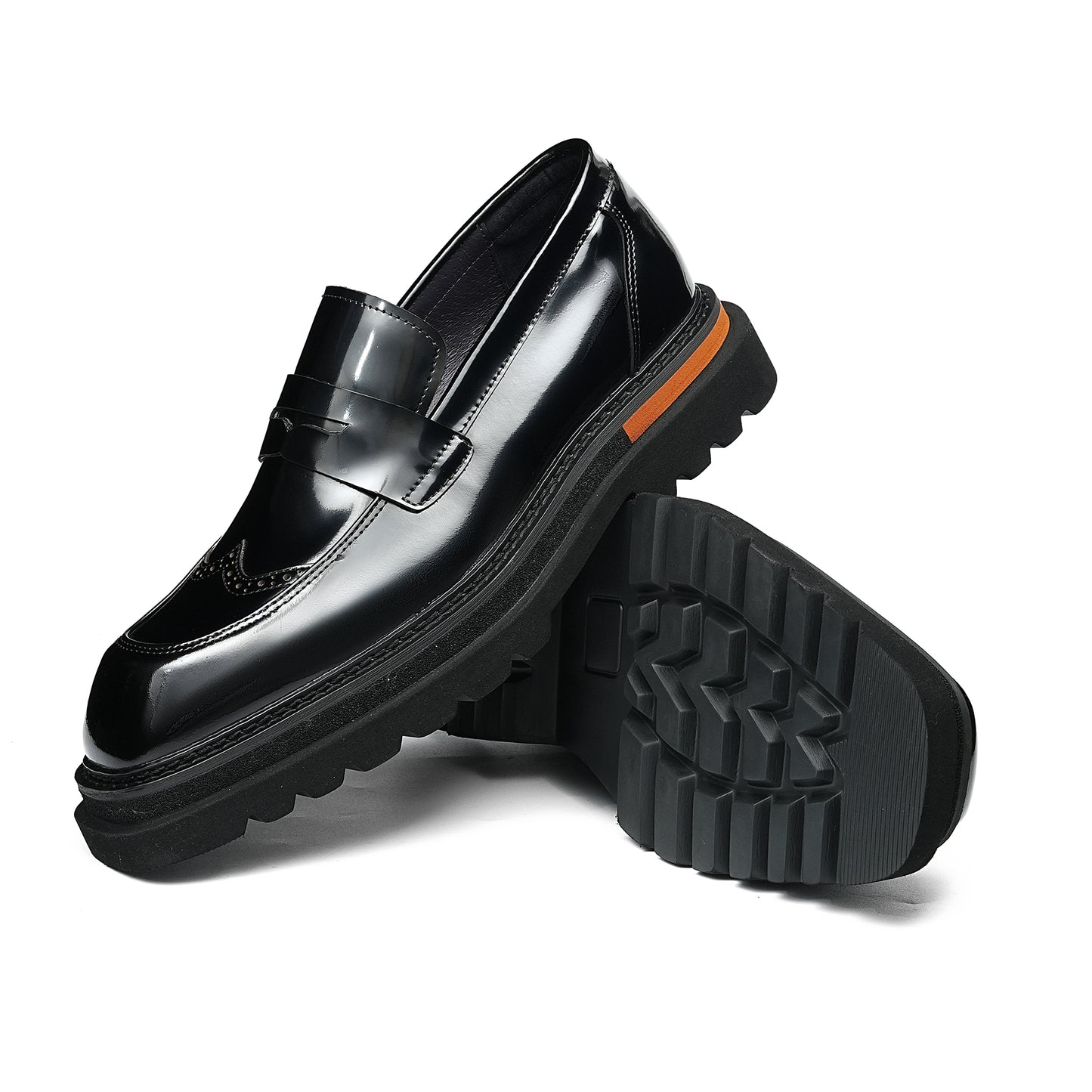 Square-Toe Men's Loafers: Brogue Detailing & Refined Hardware
