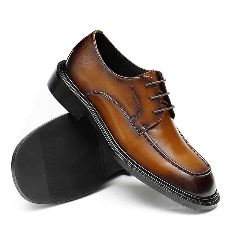 Men's Derby Shoes - Gradient Leather & Reinforced Stitching