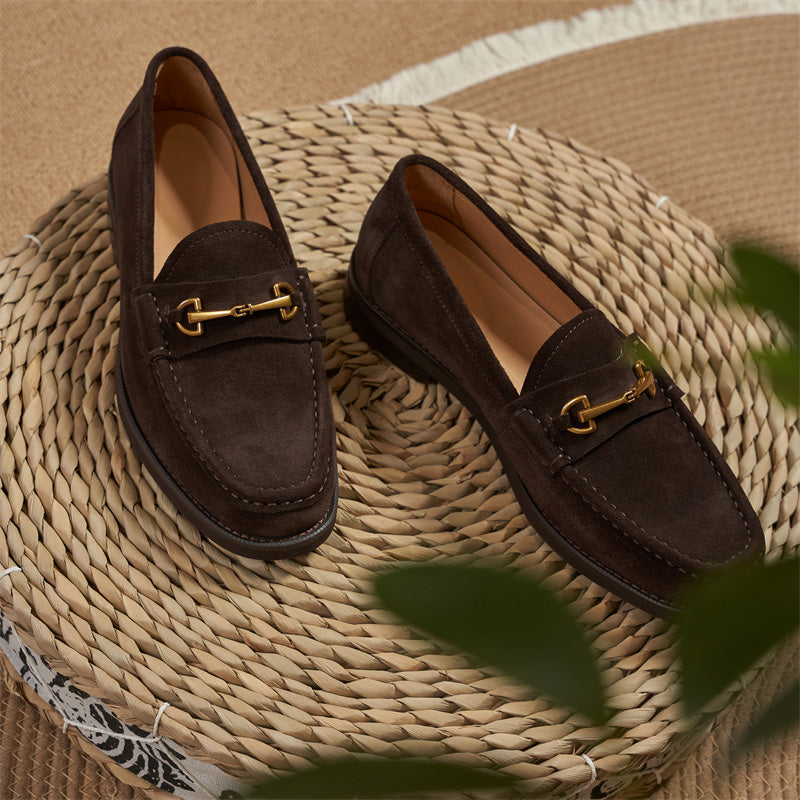 Men's Suede Loafers: Signature Hardware & Textured Comfort