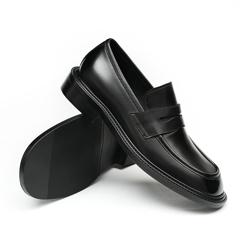 Men's Loafers - Gradient Leather & Reinforced Strap Design