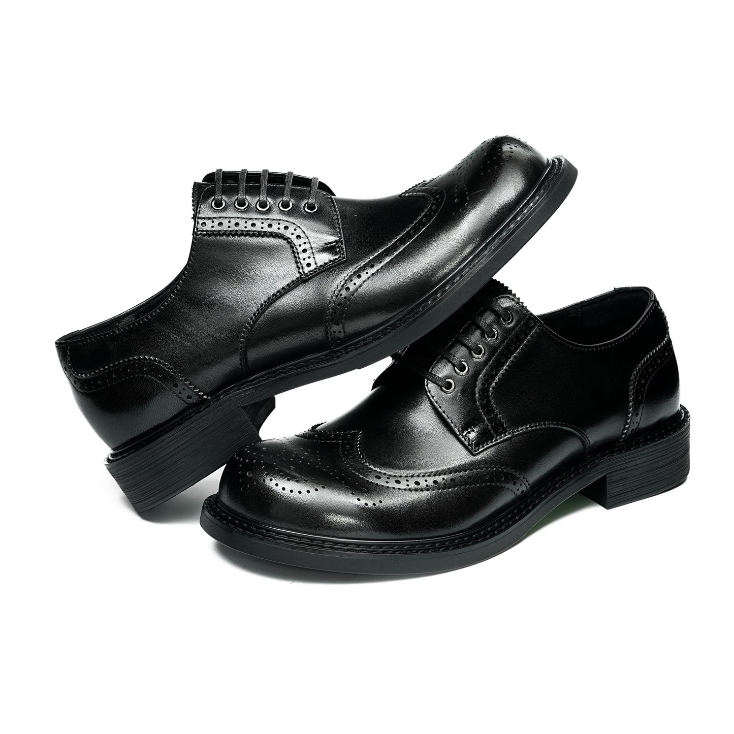 Men's Architectural Derby: Bold Silhouette & Artisan Brogue Legacy