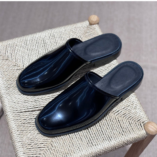 Men's Polished Mules: Architectural Toe Design & Effortless Sophistication