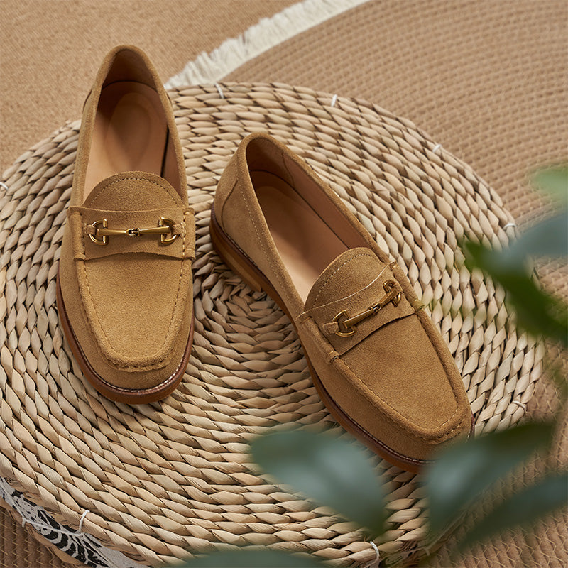 Men's Suede Loafers: Signature Hardware & Textured Comfort