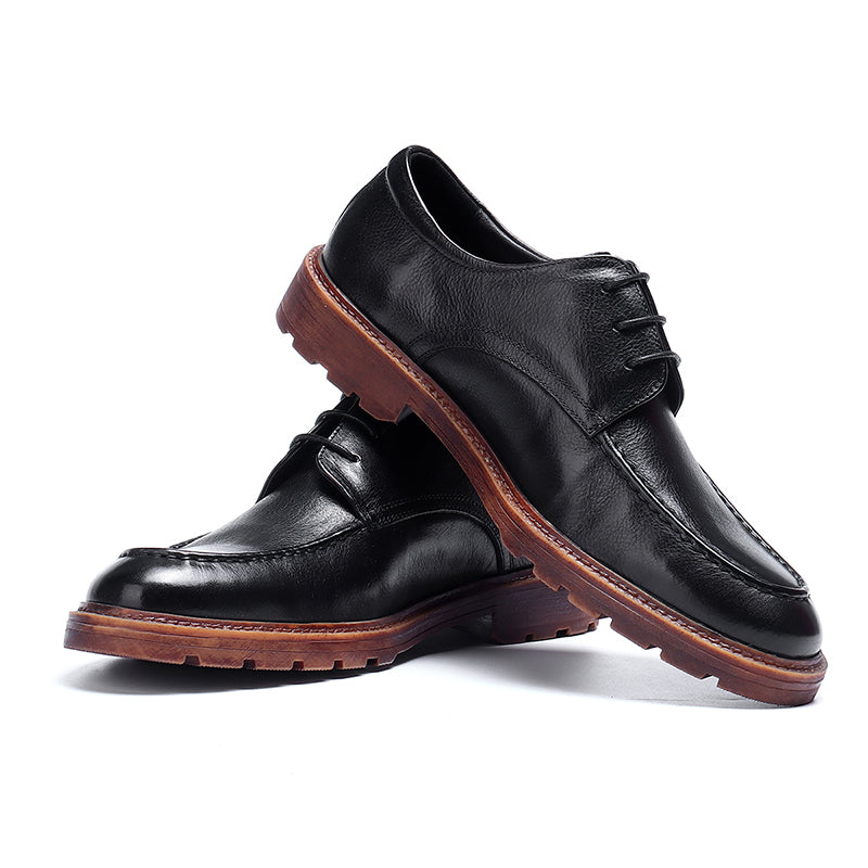 Men's Derby Shoes - Polished Leather & Slip-Resistant Sole