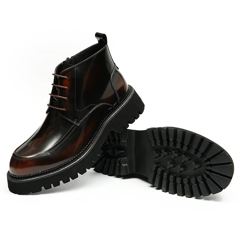 Artisan Burnished Men's Martin Boots: Supple Interior & All-Terrain Traction