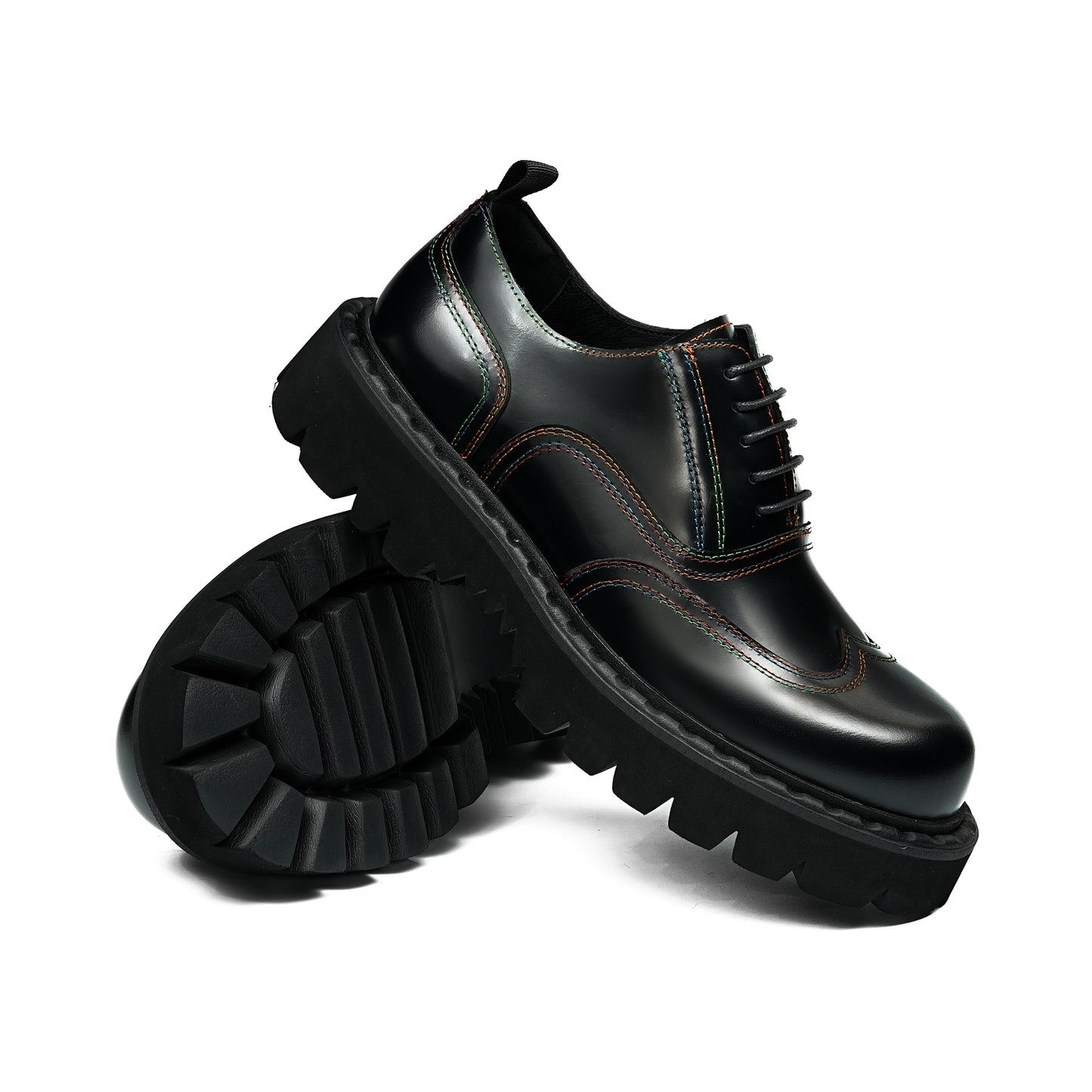 Men's Brogue Oxfords: Luminous Grain & Elevated Foundation