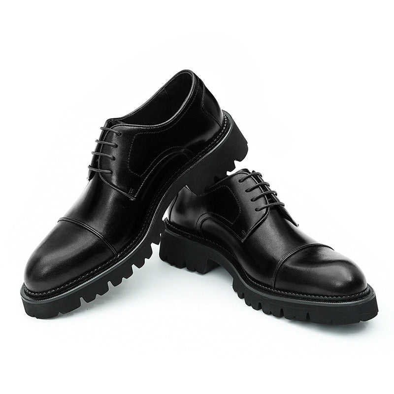 Men's Derby Leather Shoes - Structured Durability & Rugged Traction
